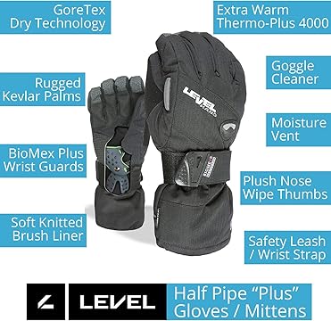 レベル LEVEL biomex protection 手首ガード　ゴアテックス Snowboard Biomex wristguard protective - Level gloves - Fun